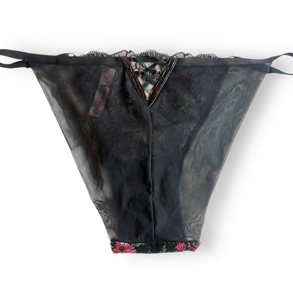 Victoria's Secret Very Sexy Embroidered Adjustable String Cheeky Panty Size XL - Picture 10 of 11